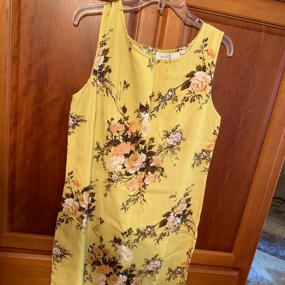 Classic linen sheath dress, size 18